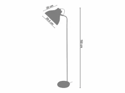 TOSEL Lámpara De Pie|Lámpara para Escritorio ,metal,Marrón,A150xD29xP40cm