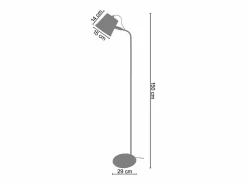 TOSEL Lámpara para Escritorio ,metal , ,A 150xD29xP29cm Negro Discount