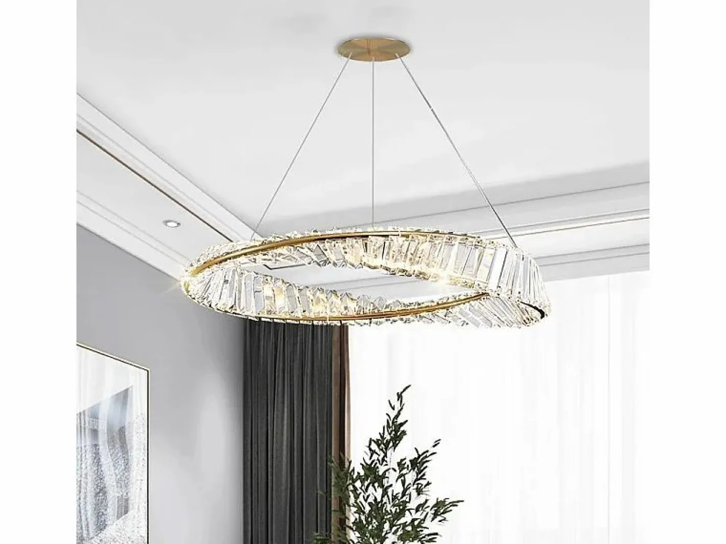 Lámpara Toolight App1201-Cp Cristal 50Cm Gold Dorado Hot