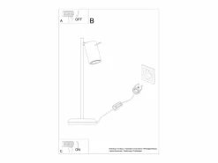 Sollux Lighting Lámparas de escritorio Briix moderno de acero - 1 fuentes luminosas 3000K - L.14,5 x A.43 cm - Negro New