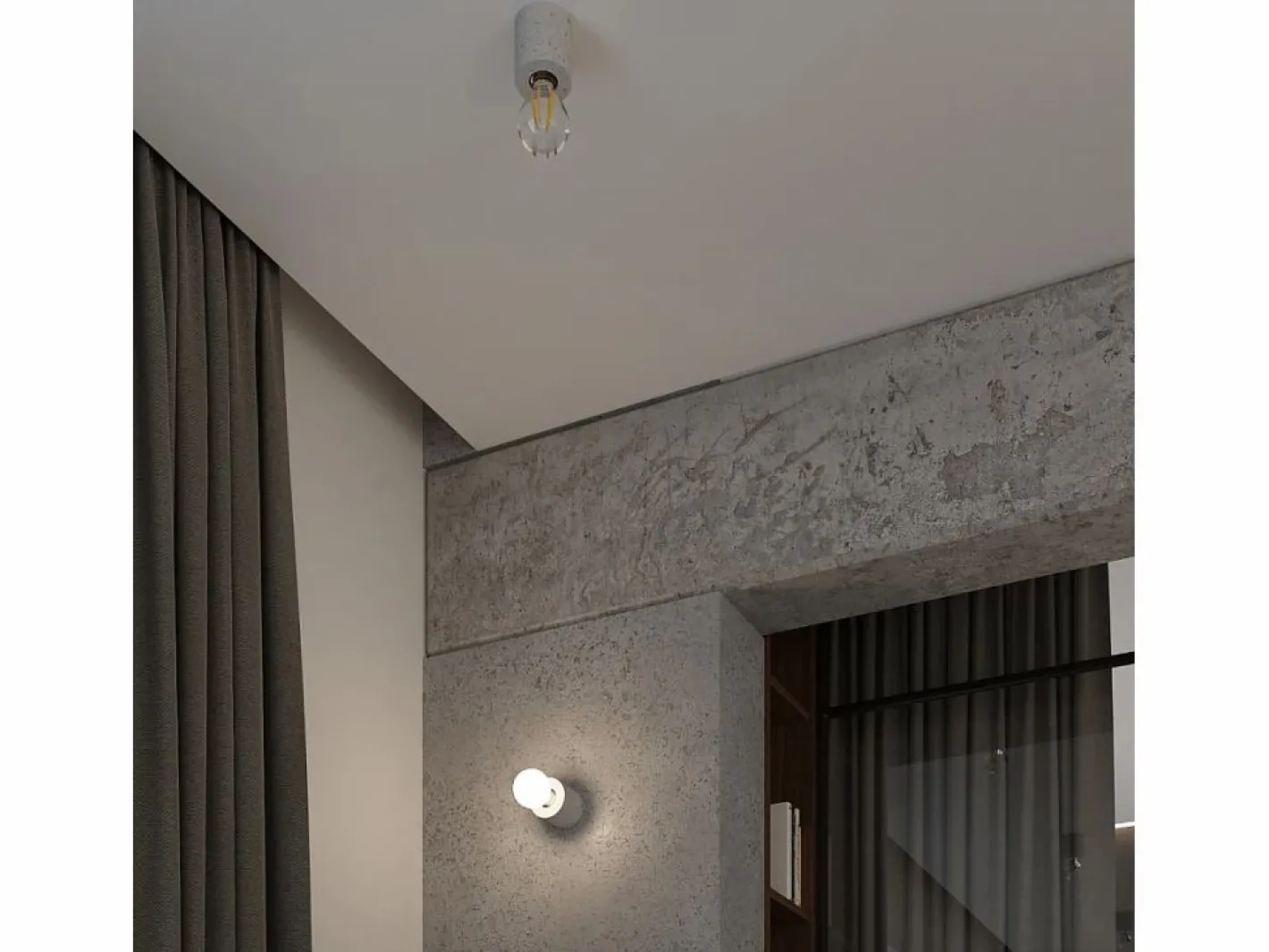 Sollux Lighting Lámparas de escritorio Nalvado industrial de concreto - 1 fuentes luminosas 3000K - L.10 x A.10 cm - Gris Clearance