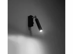 Sollux Lighting Lámparas de pared Astix moderno de aluminio - 1 fuentes luminosas 4000K - L.3 x A.20 cm - Negro Clearance