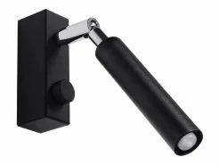 Sollux Lighting Lámparas de pared Astix moderno de aluminio - 1 fuentes luminosas 4000K - L.3 x A.20 cm - Negro Clearance