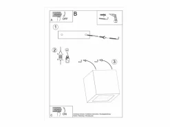 Lámparas de pared Astra moderno de hormigón/vidrio - 1 fuentes luminosas 3000K - L.12 x A.10 cm -^Sollux Lighting Best