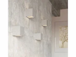 Lámparas de pared Astra moderno de hormigón/vidrio - 1 fuentes luminosas 3000K - L.12 x A.10 cm -^Sollux Lighting Best
