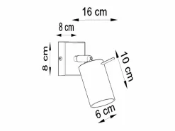 Sollux Lighting Lámparas de pared Briix moderno de acero - 1 fuentes luminosas 3000K - L.8 x A.16 cm - Negro Clearance