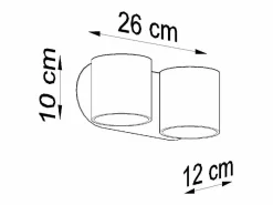 Sollux Lighting Aplique Para Pared|Lámparas de pared Celeris moderno de aluminio - 2 fuentes luminosas 4000K - L.26 x A.10 cm -