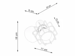 Sollux Lighting Aplique Para Pared|Lámparas de pared Celubi moderno de acero - 1 fuentes luminosas 3000K - L.14 x A.18 cm -