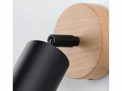 Sollux Lighting Lámparas de pared Flare moderno de acero/madera - 1 fuentes luminosas 4000K - L.16 x A.16 cm - madera negra Negro Outlet