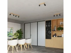 Sollux Lighting Lámparas de pared Flare moderno de acero/madera - 1 fuentes luminosas 4000K - L.16 x A.16 cm - madera negra Negro Outlet