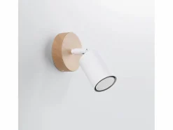 Sollux Lighting Aplique Para Pared|Lámparas de pared Flare moderno de acero/madera - 1 fuentes luminosas 3000K - L.16 x A.16 cm - madera blanca