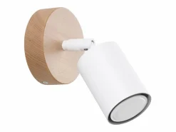 Sollux Lighting Aplique Para Pared|Lámparas de pared Flare moderno de acero/madera - 1 fuentes luminosas 3000K - L.16 x A.16 cm - madera blanca