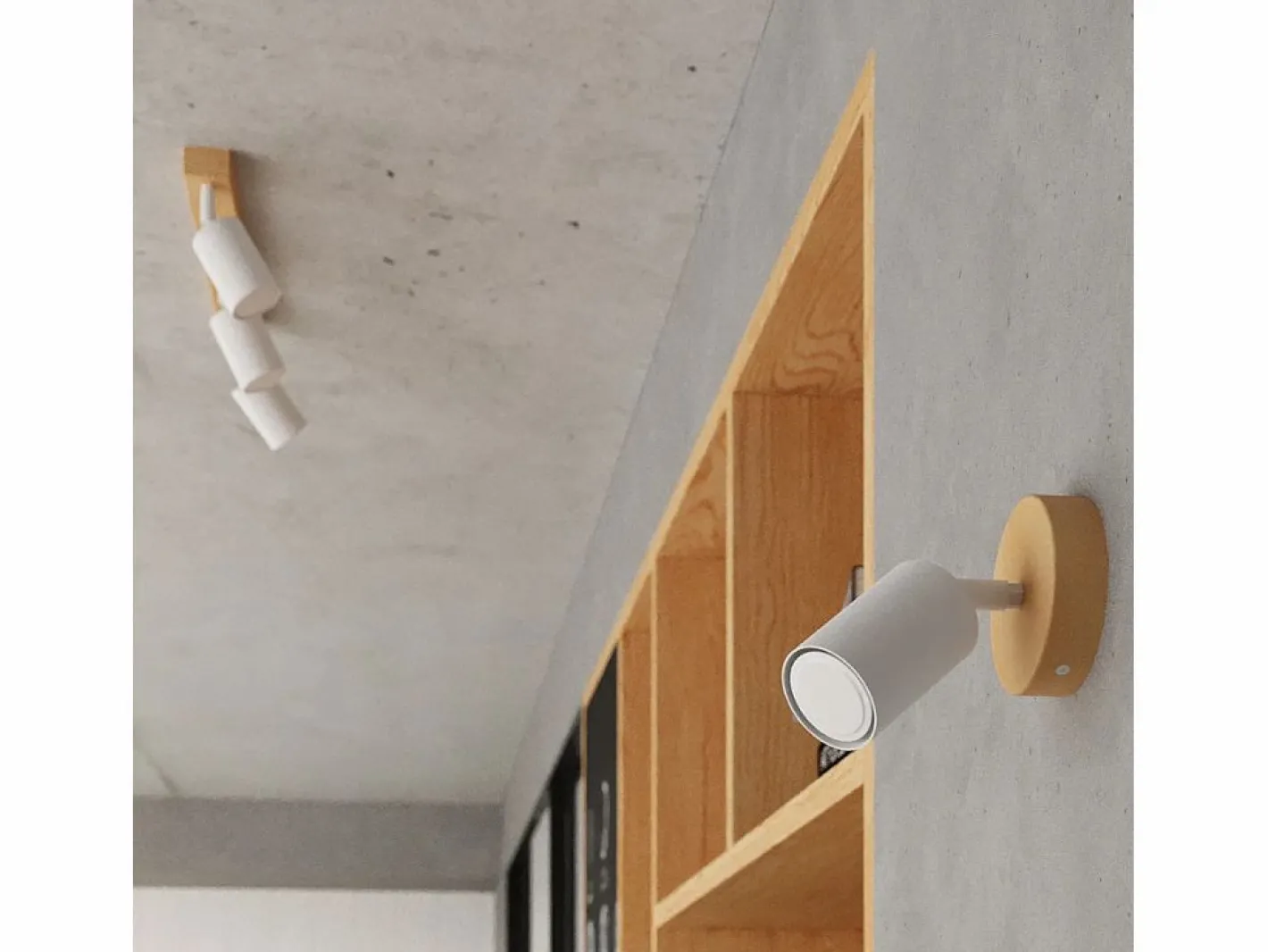 Sollux Lighting Aplique Para Pared|Lámparas de pared Flare moderno de acero/madera - 1 fuentes luminosas 3000K - L.16 x A.16 cm - madera blanca