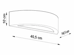 Sollux Lighting Aplique Para Pared|Lámparas de pared Gloim moderno de cerámica/vidrio - 1 fuentes luminosas 3000K - L.40,5 x A.10 cm -