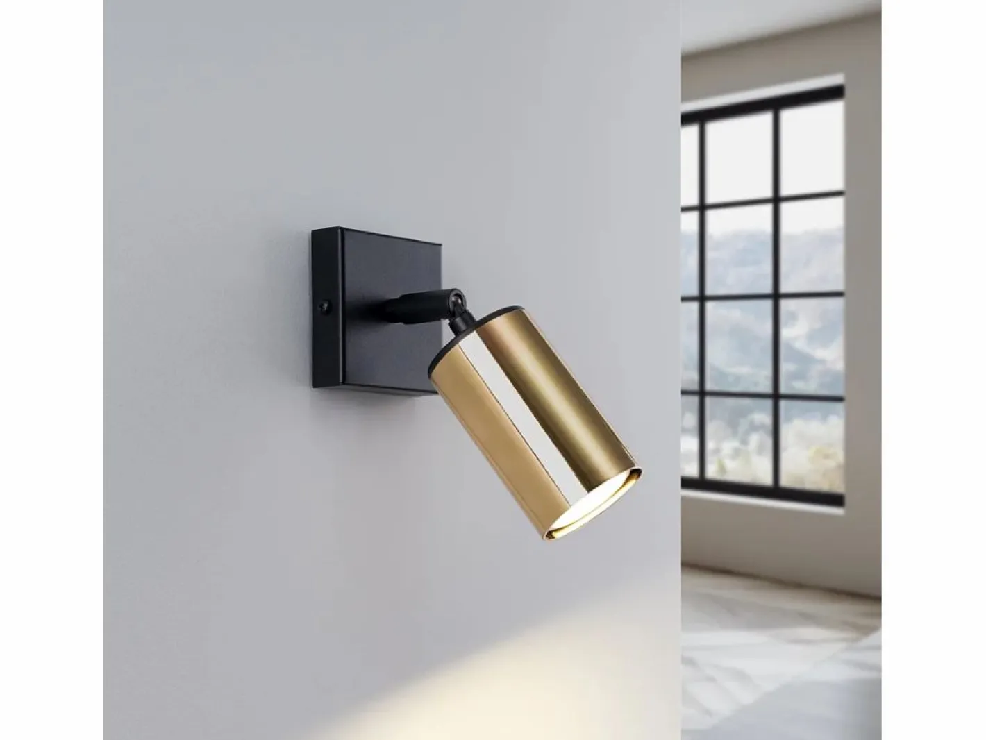 Sollux Lighting Lámparas de pared Glois moderno de acero - 1 fuentes luminosas 4000K - L.8 x A.18,5 cm - oro Negro Discount