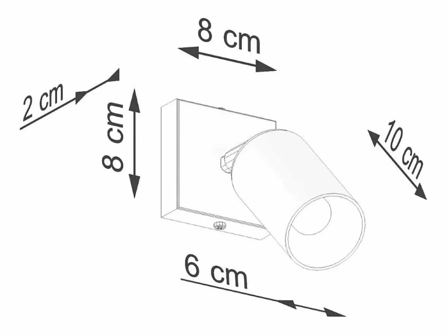 Sollux Lighting Lámparas de pared Glois moderno de acero - 1 fuentes luminosas 4000K - L.8 x A.18,5 cm - oro Negro Discount