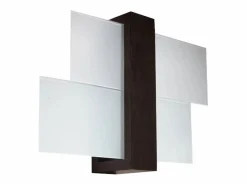 Sollux Lighting Lámparas de pared Ignis escandinavo de madera/vidrio - 1 fuentes luminosas 4000K - L.43 x A.30 cm - wengué Beige Online