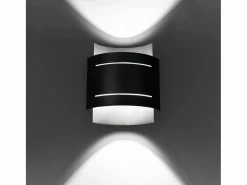 Sollux Lighting Lámparas de pared Ignisra moderno de acero - 1 fuentes luminosas 4000K - L.21 x A.23 cm - Negro