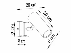 Sollux Lighting Lámparas de pared Invicta moderno de acero - 1 fuentes luminosas 3000K - L.8 x A.20 cm - Blanco New
