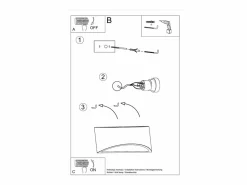 Sollux Lighting Aplique Para Pared|Lámparas de pared Litte moderno de cerámica - 1 fuentes luminosas 3000K - L.31,5 x A.14 cm -