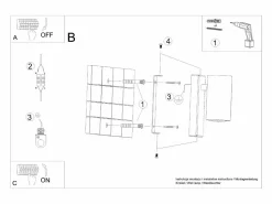 Sollux Lighting Aplique Para Pared|Lámparas de pared Nutiq moderno de acero - 1 fuentes luminosas 3000K - L.6 x A.15 cm -