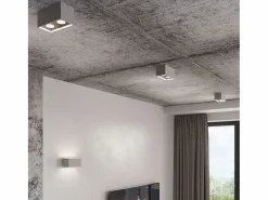Sollux Lighting Lámparas de pared Quadx maxi moderno de aluminio - 2 fuentes luminosas 4000K - L.20 x A.10 cm - Negro Hot