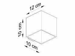 Sollux Lighting Aplique Para Pared|Lámparas de pared Quadx moderno de aluminio - 1 fuentes luminosas 3000K - L.10 x A.10 cm -