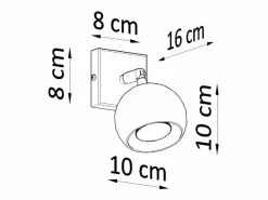 Lámparas de pared Rayis moderno de acero - 1 fuentes luminosas 3000K - L.10 x A.10 cm -^Sollux Lighting Discount