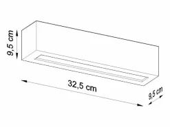 Sollux Lighting Lámparas de pared Solara moderno de cerámica/vidrio - 1 fuentes luminosas 4000K - L.32,5 x A.9,5 cm - Gris Outlet