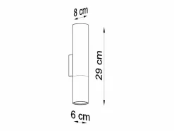 Sollux Lighting Lámparas de pared Zarpex moderno de acero - 2 fuentes luminosas 4000K - L.6 x A.29 cm - /cobre Negro New