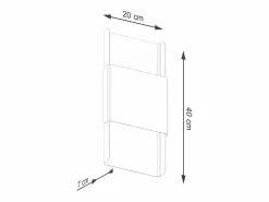 Sollux Lighting Plafón|Lámparas de pared Zelfon moderno de acero - 2 fuentes luminosas 4000K - L.20 x A.40 cm -