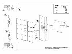 Sollux Lighting Plafón|Lámparas de pared Zelfon moderno de acero - 2 fuentes luminosas 4000K - L.20 x A.40 cm -