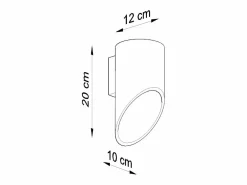 Sollux Lighting Aplique Para Pared|Lámparas de pared Zitiex moderno de aluminio - 1 fuentes luminosas 4000K - L.10 x A.20 cm -
