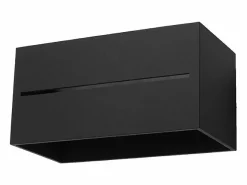 Sollux Lighting Lámparas de pared Zorbo maxi moderno de aluminio - 2 fuentes luminosas 3000K - L.20 x A.10 cm - Negro Clearance