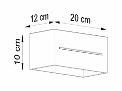 Sollux Lighting Lámparas de pared Zorbo maxi moderno de aluminio - 2 fuentes luminosas 3000K - L.20 x A.10 cm - Negro Clearance