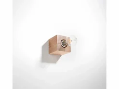 Sollux Lighting Lámparas de pared Zxina escandinavo de madera - 1 fuentes luminosas 3000K - L.10 x A.10 cm - madera natural Color natural claro Outlet