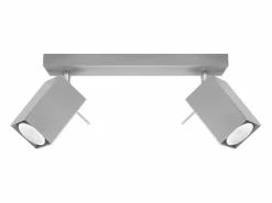 Sollux Lighting Lámparas de techo Briow moderno de acero - 2 fuentes luminosas 3000K - L.30 x A.16 cm - Gris Discount