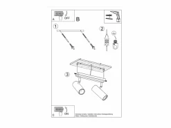 Sollux Lighting Lámparas de techo Invicta moderno de acero - 2 fuentes luminosas 4000K - L.30 x A.20 cm - Negro Discount
