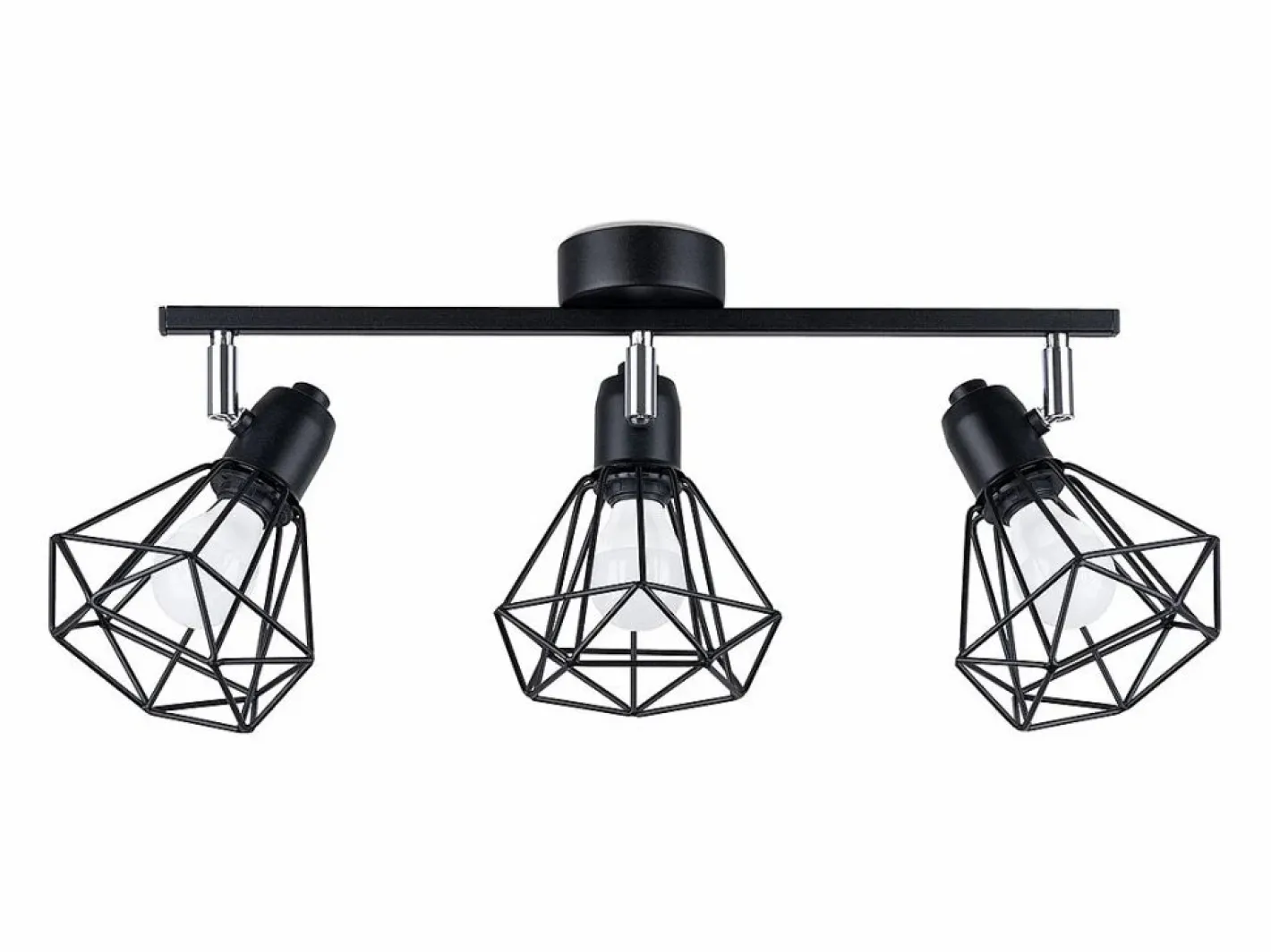 Sollux Lighting Lámparas de techo Lunova moderno de acero - 3 fuentes luminosas 4000K - L.52 x A.19 cm - Negro New