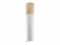 Sollux Lighting Plafón|Lámparas de techo Poblano moderno de acero/madera - 1 fuentes luminosas 3000K - L.6 x A.30 cm - madera natural/blanco