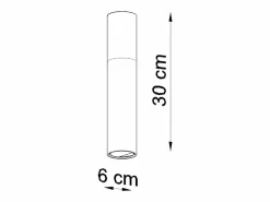 Sollux Lighting Plafón|Lámparas de techo Poblano moderno de acero/madera - 1 fuentes luminosas 3000K - L.6 x A.30 cm - madera natural/blanco