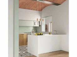 Sollux Lighting Plafón|Lámparas de techo Poblano moderno de acero/madera - 1 fuentes luminosas 3000K - L.6 x A.30 cm - madera natural/blanco