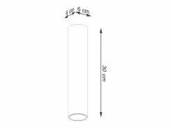 Sollux Lighting Plafón|Lámparas de techo Toris moderno de acero - 1 fuentes luminosas 4000K - L.6 x A.30 cm - brillo
