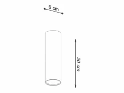 Sollux Lighting Lámparas de techo Toris moderno de acero - 1 fuentes luminosas 4000K - L.6 x A.20 cm - Blanco