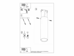 Sollux Lighting Lámparas de techo Toris moderno de acero - 1 fuentes luminosas 4000K - L.6 x A.20 cm - Blanco