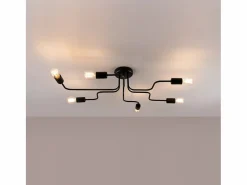 Sollux Lighting Lámparas De Techo Vector Industrial De Acero - 6 Fuentes Luminosas - L.80 X A.15,5 Cm - Negro Hot