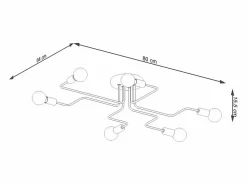 Sollux Lighting Lámparas De Techo Vector Industrial De Acero - 6 Fuentes Luminosas - L.80 X A.15,5 Cm - Negro Hot