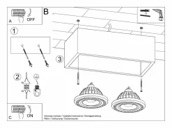 Sollux Lighting Plafón|Lámparas de techo Zentra industrial de concreto - 2 fuentes luminosas 4000K - L.27 x A.9 cm -