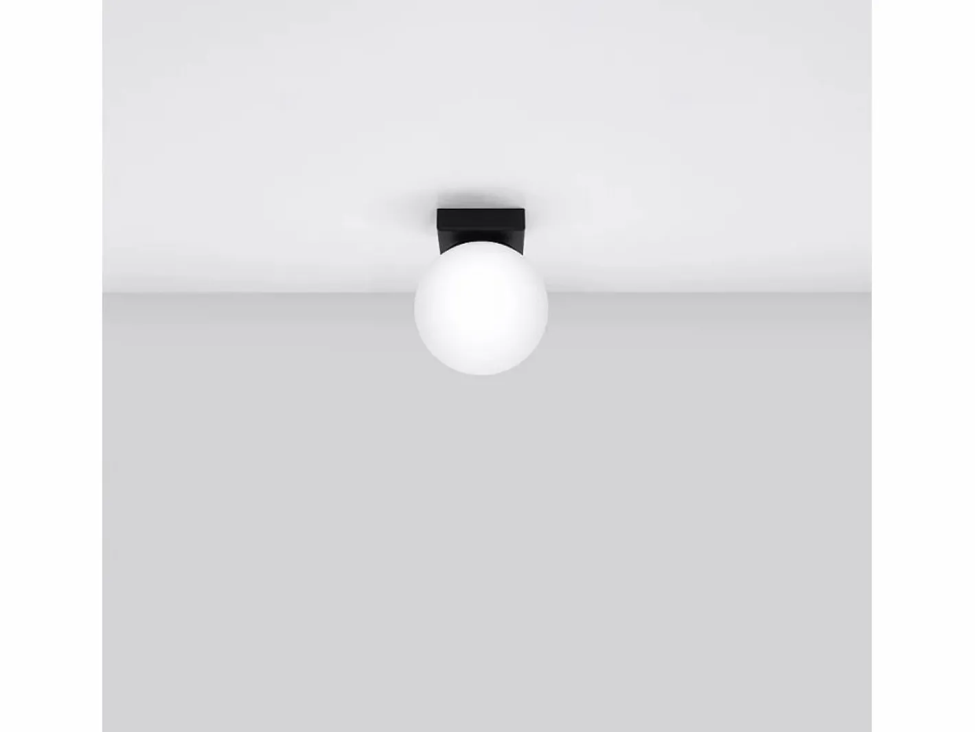 Sollux Lighting Lámparas de techo Zynfi moderno de acero/vidrio - 1 fuentes luminosas 3000K - L.12 x A.14,5 cm - Negro