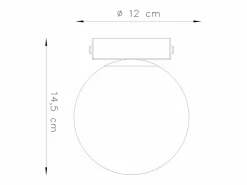Sollux Lighting Lámparas de techo Zynfi moderno de acero/vidrio - 1 fuentes luminosas 3000K - L.12 x A.14,5 cm - Negro